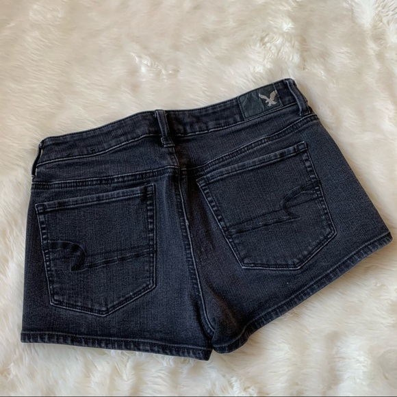 American Eagle Black Hi Rise Shortie Shorts Size 2 - Picture 9 of 10